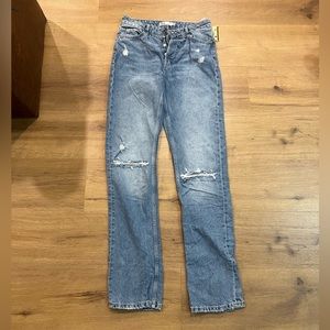 Zara Distressed Wide Leg Jeans